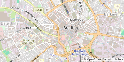 Map of Bradford, West Yorkshire