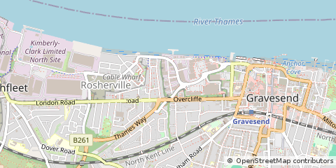 Map of Gravesend, Kent