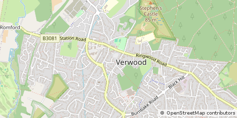 Map of Verwood, Dorset