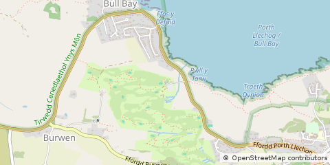 Map of Amlwch, Anglesey, Gywnedd, North Wales