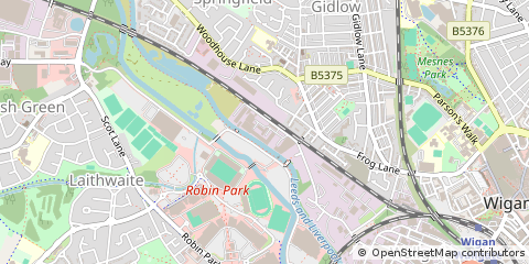 Map of Wigan, Greater Manchester