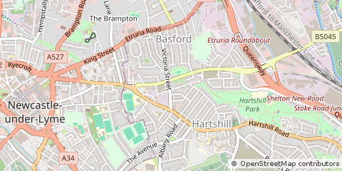 Map of Stoke on Trent, Staffordshire