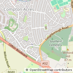 Map of Nottingham, Derbyshire