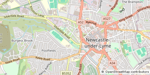 Map of Newcastle, Staffordshire