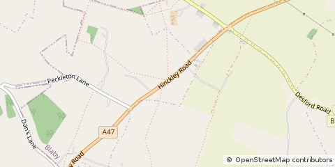 Map of Broughton Astley, Leicestershire