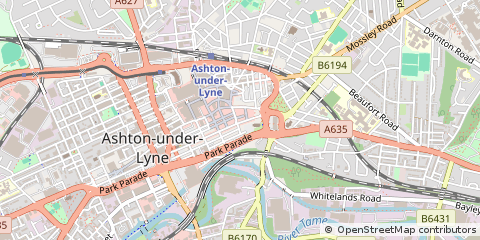 Map of Ashton-Under-Lyne, Lancashire