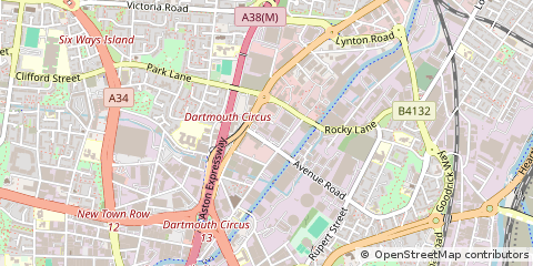 Map of Birmingham, West Midlands