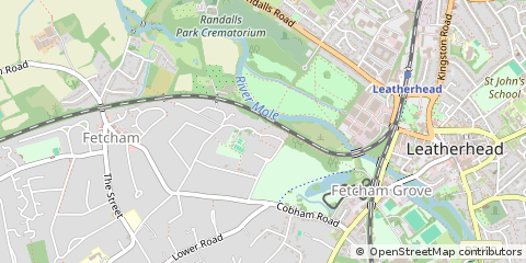 Map of Leatherhead, Surrey