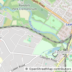 Map of Leatherhead, Surrey