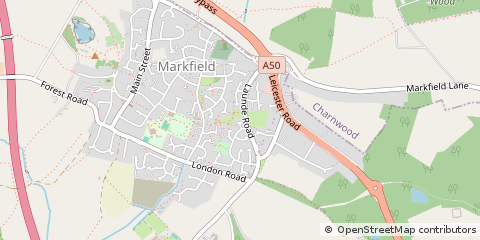 Map of Markfield, Leicestershire