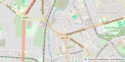 Map of Nottingham, Nottinghamshire