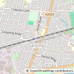 Map of Lancing, West Sussex