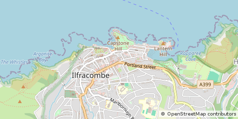 Map of Ilfracombe, Devon