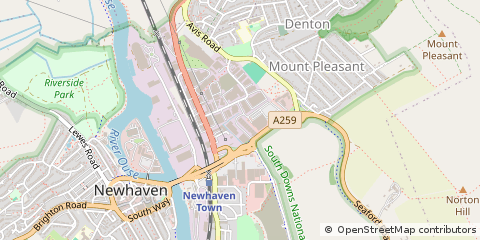 Map of Newhaven, East Sussex