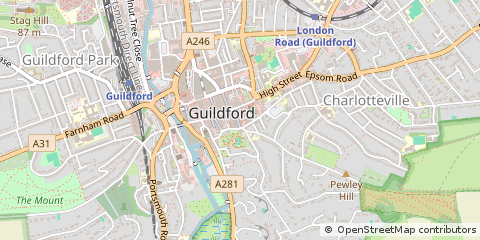 Map of Guildford, Surrey