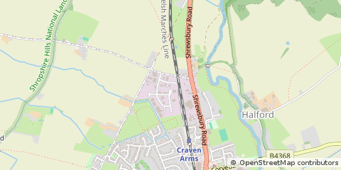 Map of Craven Arms, Shropshire