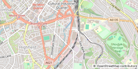 Map of Sheffield, South Yorkshire