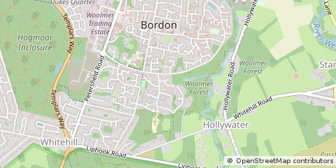 Map of Bordon, Hampshire
