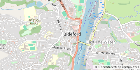 Map of Bideford, Devon