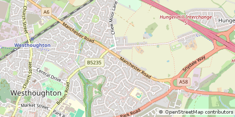 Map of Bolton, Lancashire