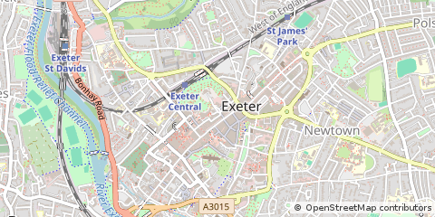 Map of Exeter, Devon