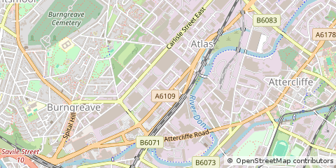 Map of Sheffield, South Yorkshire