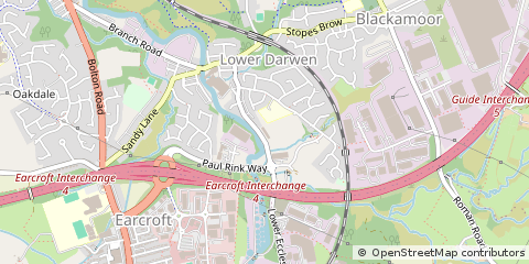 Map of Darwen, Lancashire
