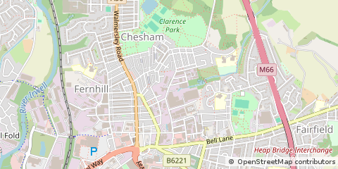 Map of Bury, Greater Manchester