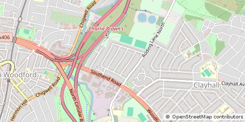Map of Woodford Green, Essex