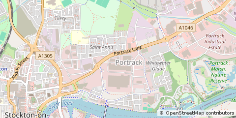 Map of Stockton-on-Tees, Cleveland