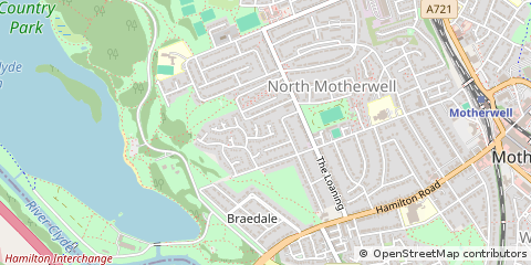 Map of Motherwell, North Lanarkshire