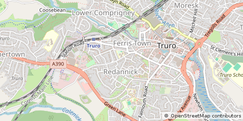 Map of Truro, Cornwall