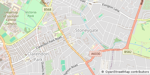 Map of Leicester, Leicestershire
