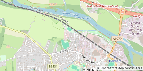 Map of Hexham, Nottinghamshire