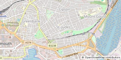 Map of Plymouth, Devon
