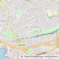 Map of Plymouth, Devon