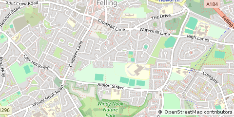 Map of Gateshead, Tyne & Wear
