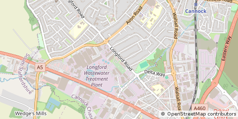 Map of Cannock, Staffordshire