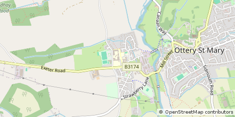 Map of Ottery ST. Mary, Devon