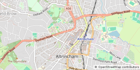 Map of Altrincham, Cheshire
