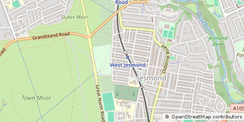 Map of Newcastle Upon Tyne, Tyne and Wear