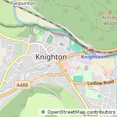 Map of Knighton, Powys