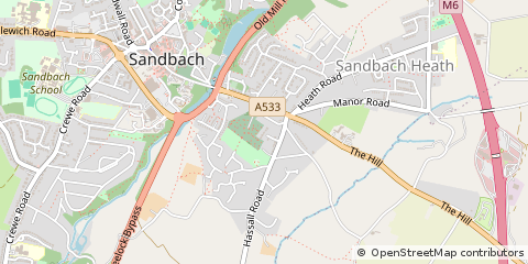 Map of Sandbach, Cheshire
