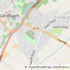 Map of Sandbach, Cheshire