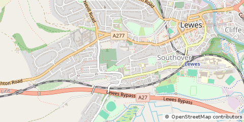 Map of Lewes, East Sussex