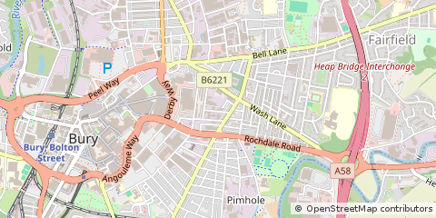 Map of Bury, Lancashire
