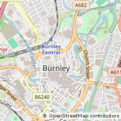 Map of Burnley, Lancashire