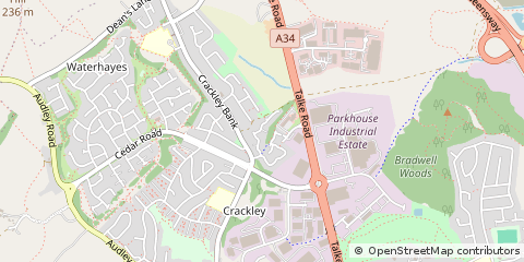 Map of Newcastle Under Lyme, Staffordshire