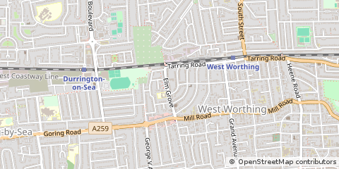 Map of Worthing, West Sussex
