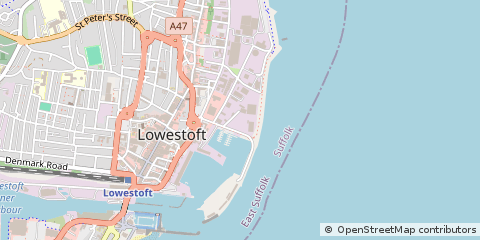 Map of Lowestoft, Suffolk